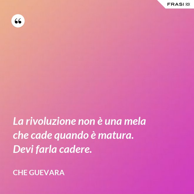 La rivoluzione non è una mela che cade quando è matura. Devi farla cadere. - Che Guevara