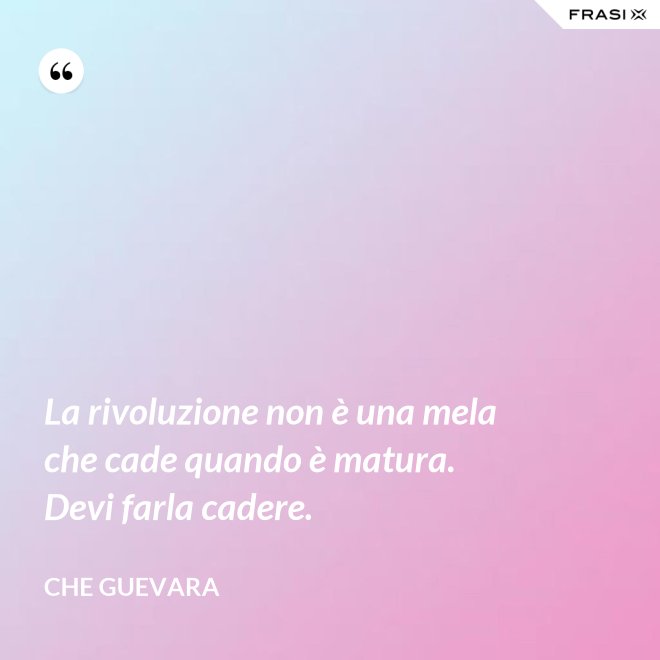 La rivoluzione non è una mela che cade quando è matura. Devi farla cadere. - Che Guevara