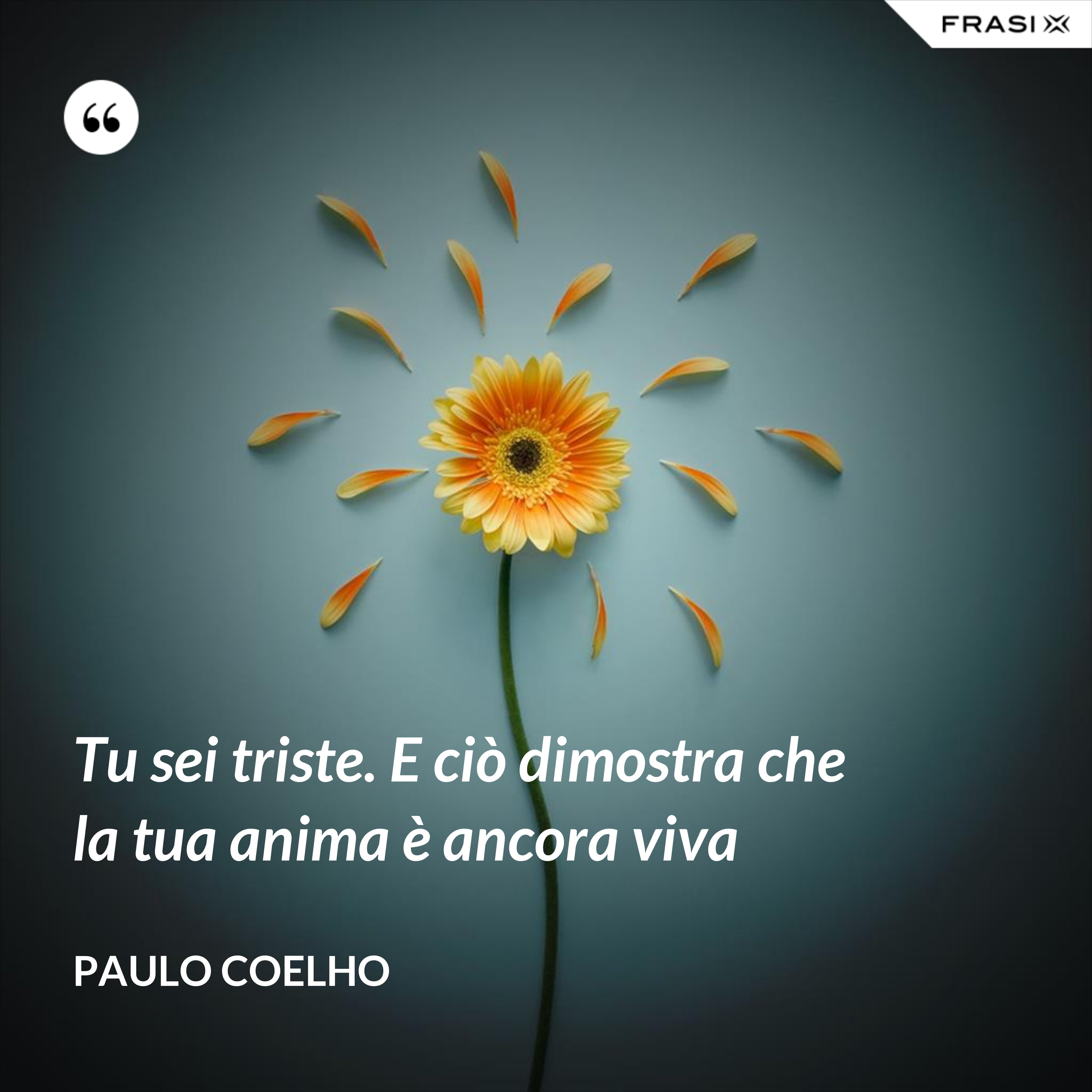 Tu sei triste. E ciò dimostra che la tua anima è ancora viva - Paulo Coelho