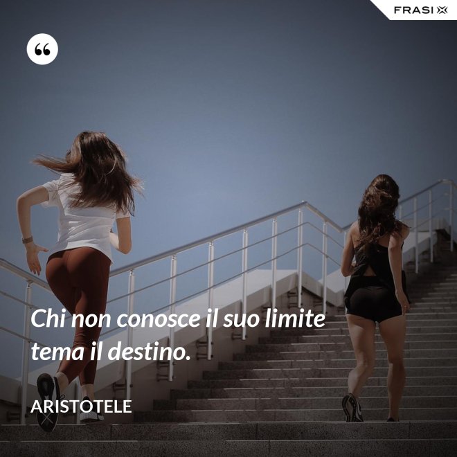 Chi non conosce il suo limite tema il destino. - Aristotele