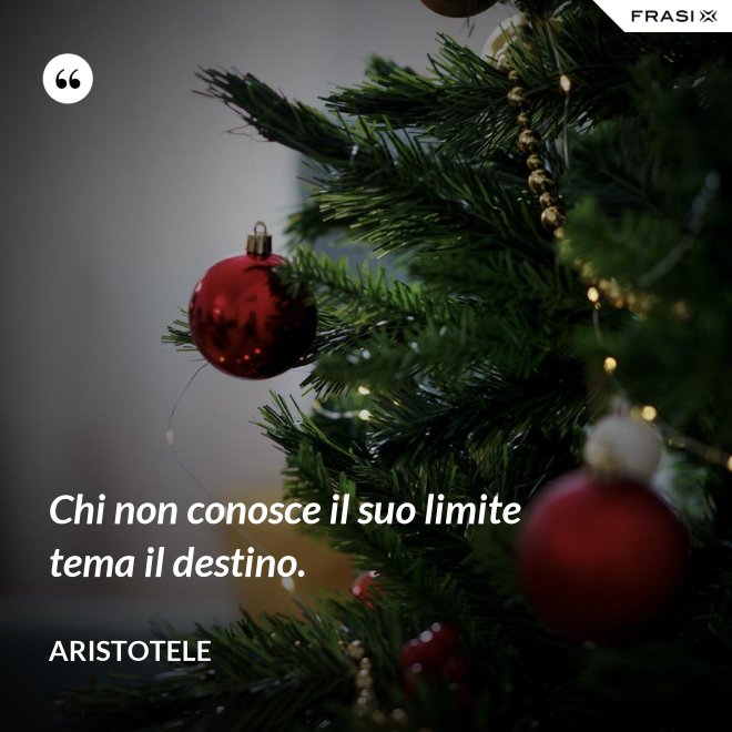 Chi non conosce il suo limite tema il destino. - Aristotele