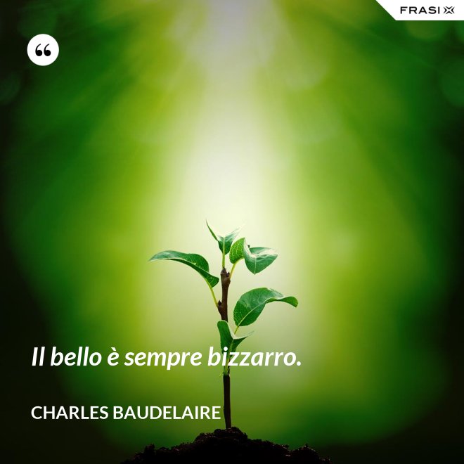 Il bello è sempre bizzarro. - Charles Baudelaire