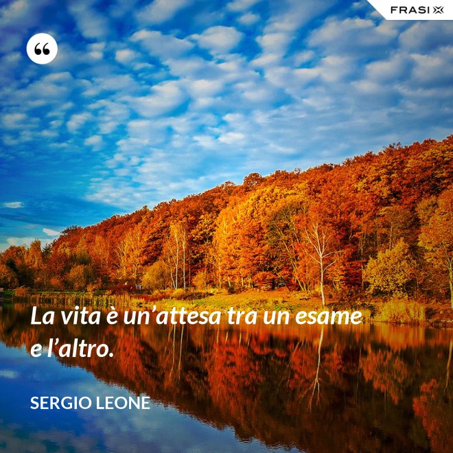 La vita è un’attesa tra un esame e l’altro. - Sergio Leone