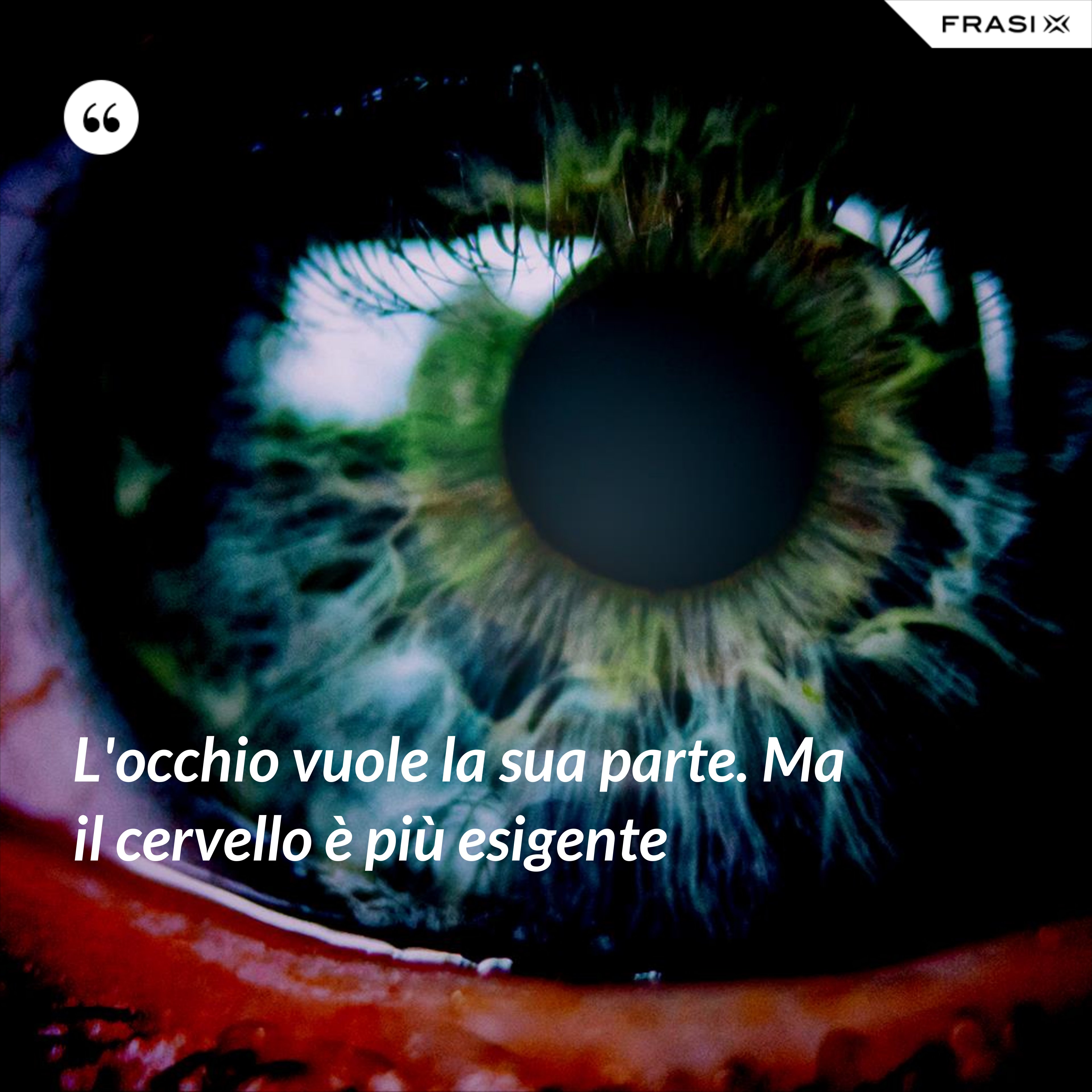 L'occhio vuole la sua parte. Ma il cervello è più esigente - Anonimo