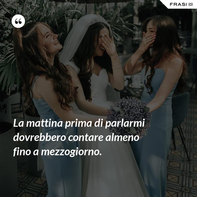 La mattina prima di parlarmi dovrebbero contare almeno fino a mezzogiorno. - Anonimo